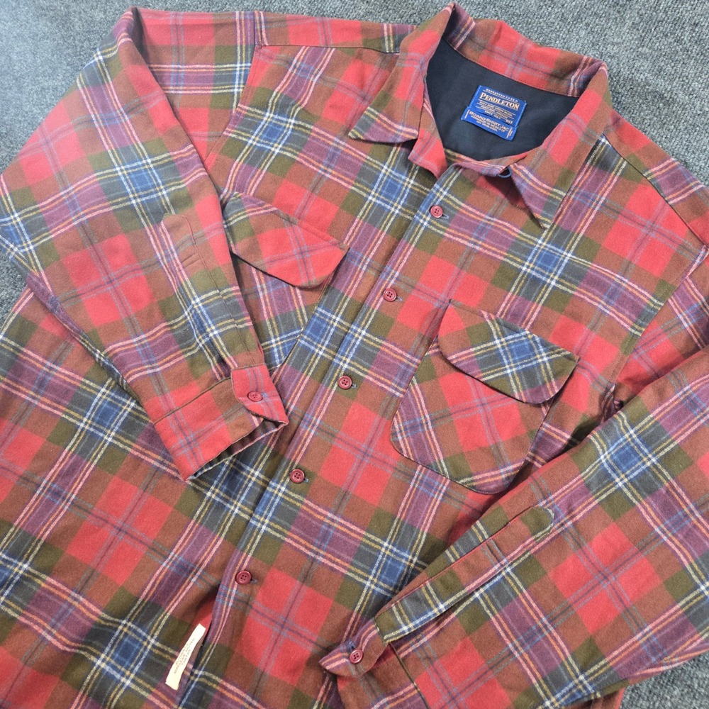 Pendleton Board Shirt Jac XL MacLean Muted Tartan Plaid Wool Flannel Cabincore